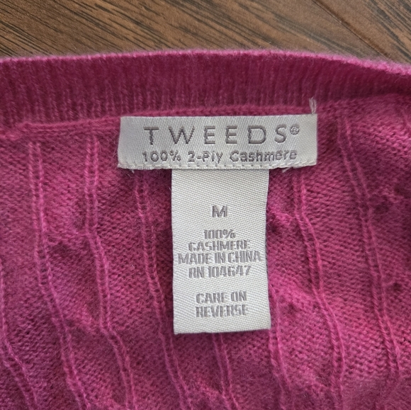 Tweeds Cashmere Pink Knit Medium Cozy Sweater - Picture 4 of 7